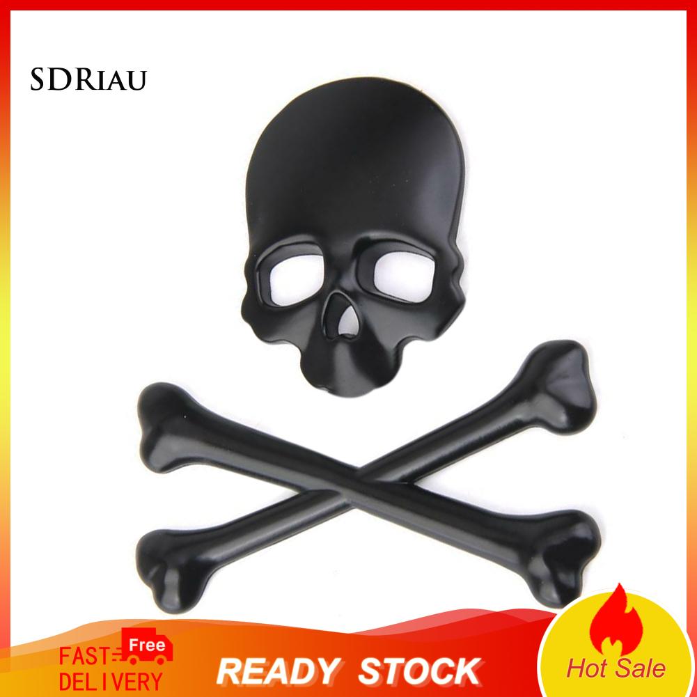 Miếng Dán Trang Trí Hình Đầu Lâu 3d Bằng Kim Loại Cho Xe Máy / Xe Hơi
