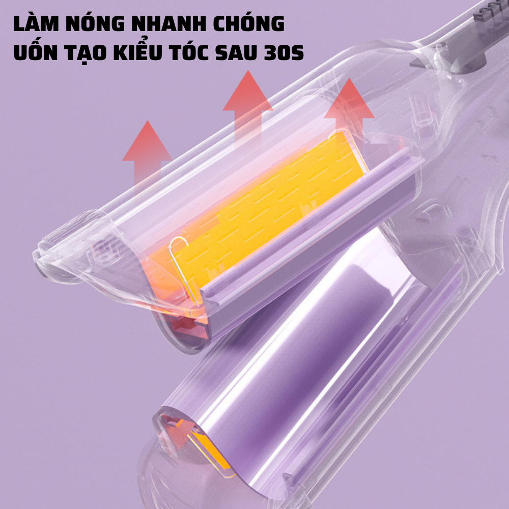 Máy uốn tóc xoăn sóng nước Boorui YS-665 : Máy làm tóc tạo kiểu chuyên nghiệp chuẩn salon,nóng nhanh gốm sứ, ion âm bảo vệ tóc không bị hư tổn, 2 size uốn 32mm & 16mm - Hàng loại 1