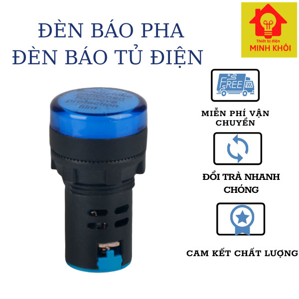 Đèn báo pha phi 22 loại tốt 220v, đèn báo tủ điện Đèn báo pha, đèn báo tủ điện phi 22