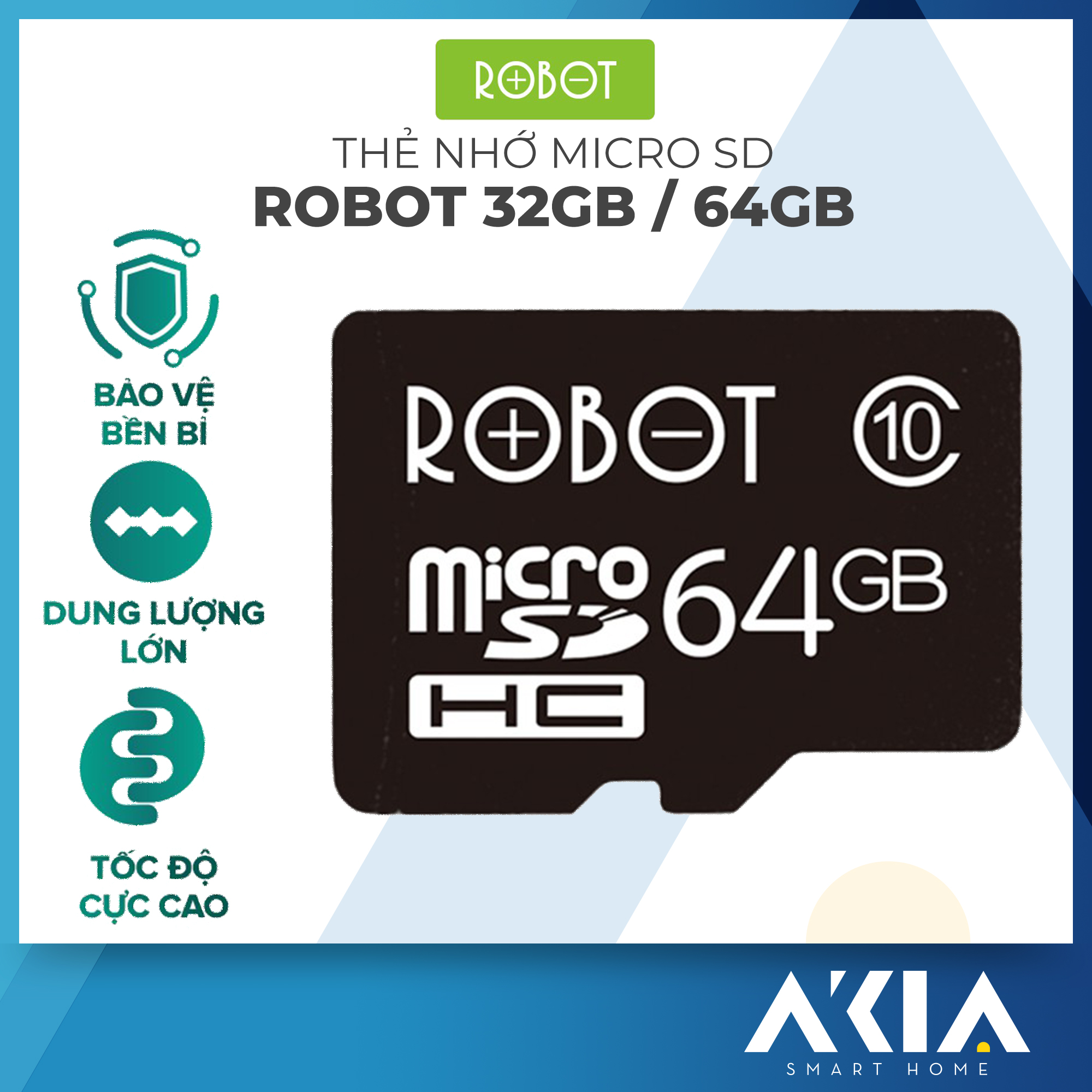 Thẻ Nhớ Micro SD ROBOT TF Card 16GB 32GB 64GB - Hàng chính hãng - Thẻ Nhớ 32G