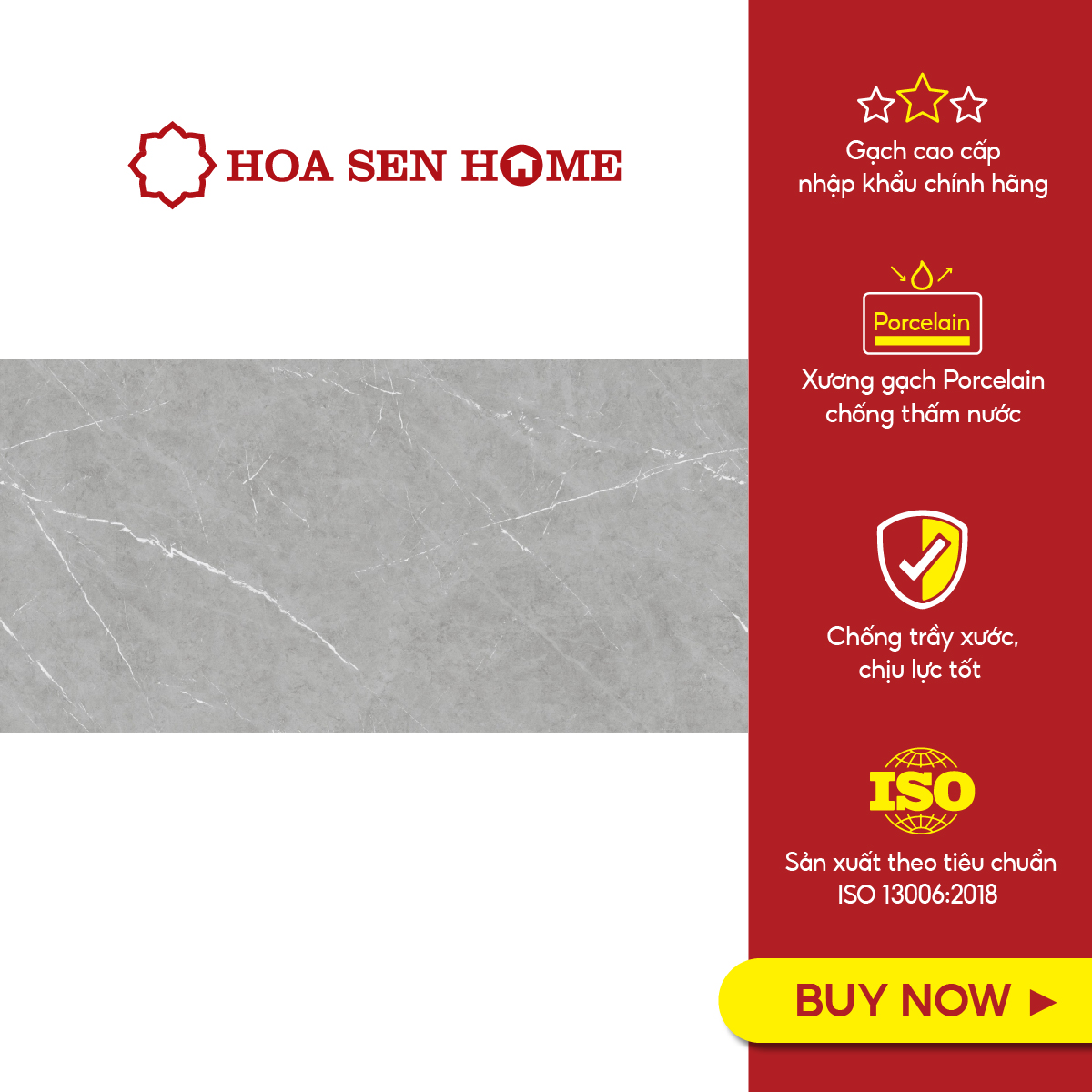 Gạch men lát nền LUSTRA INCEF0601200006 loại gạch granite vân đá tự nhiên, độ dày 8.8mm, gạch 1 face, kích thước 600mmx1200mm, thùng 2 viên - Hàng chính hãng