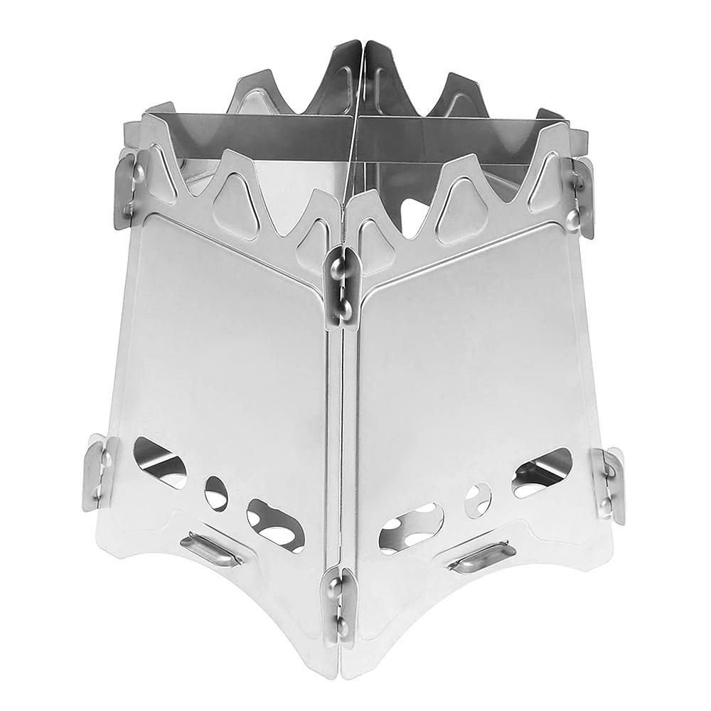 WS009M Camping Wood Stove with Bellow Portable Folding Stainless Steel Wood Burning Stove Backpacking Stove