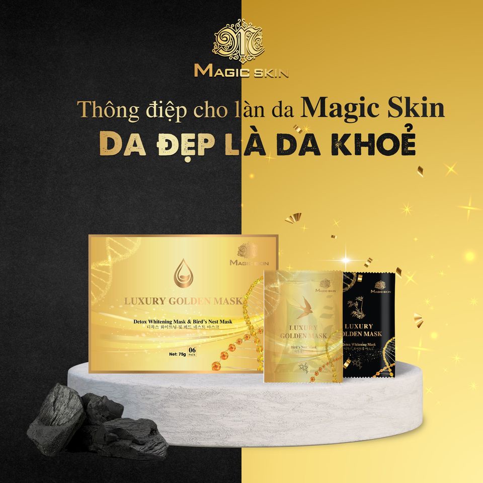 Mặt Nạ Dưỡng Trắng Magic Skin - Luxury Golden Mask - Giúp Làn Da Sáng Khỏe, Mịn Màng 75mg
