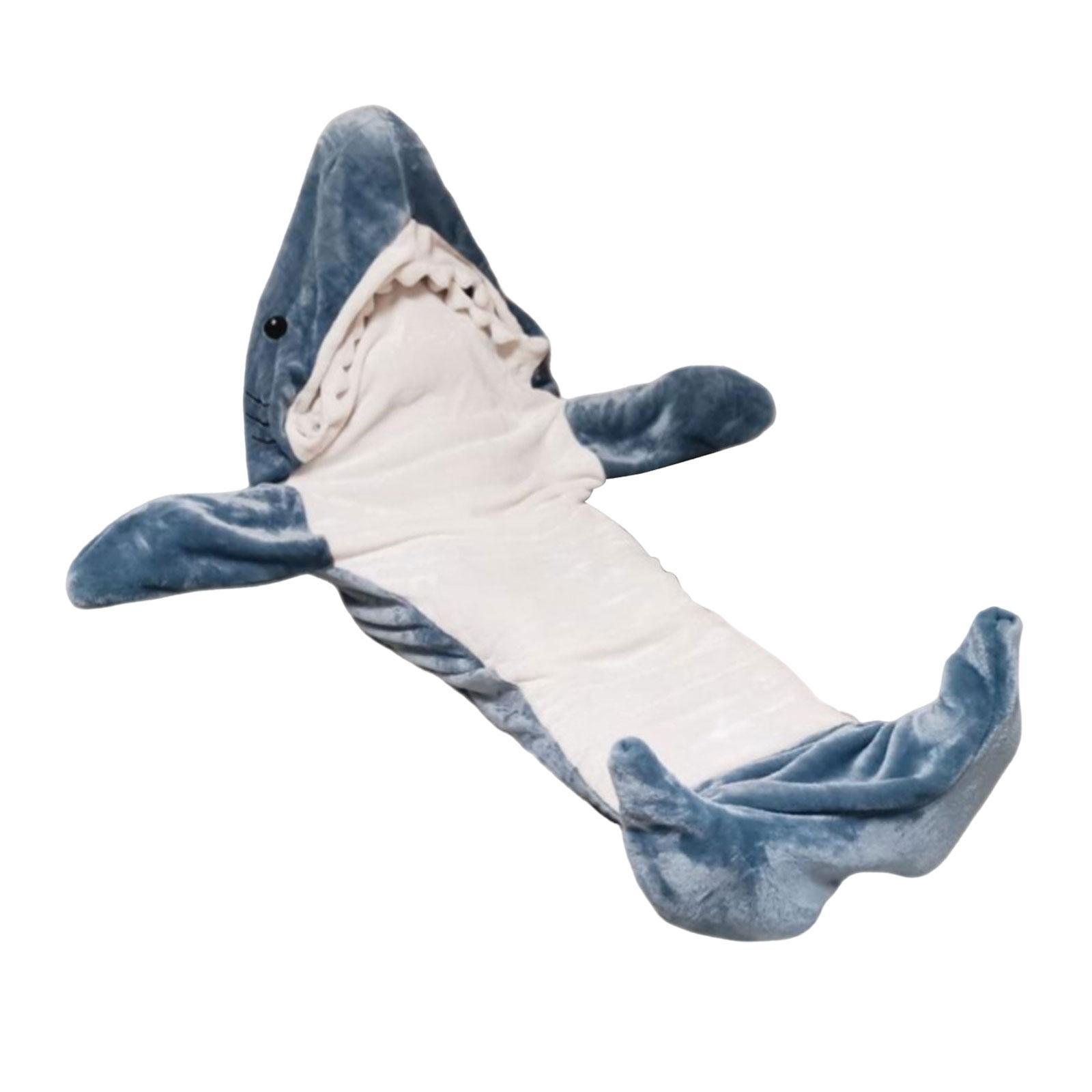 Shark Sleeping Bag Blanket Hooded Unisex Shark Cosplay Costumes Lightweight Funny Creative Soft Flannel Shark Costume Shark Blanket Wearable
