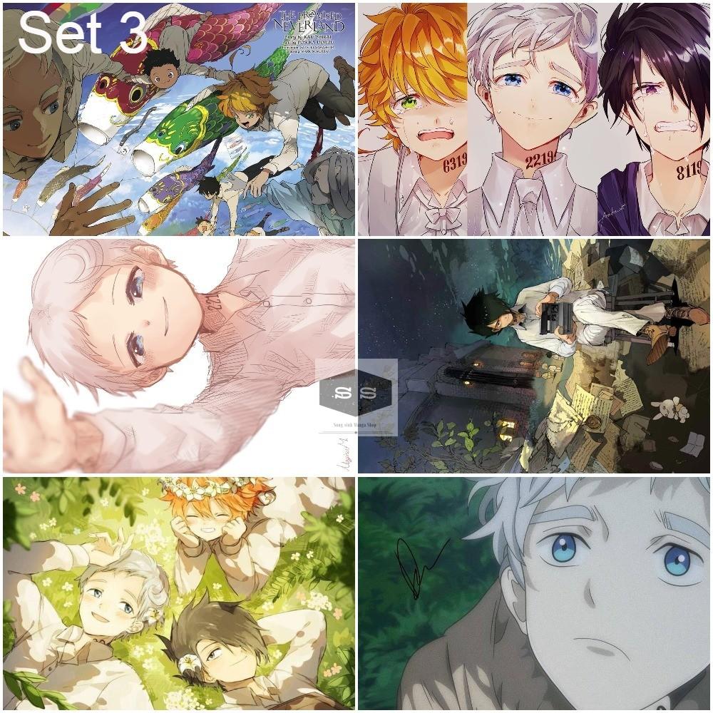 Bộ 6 Áp phích - Poster Anime The Promised Neverland - Miền Đất Hứa (bóc dán) - A3,A4,A5