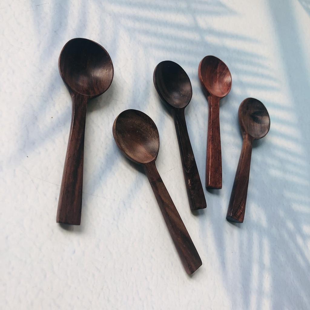 THÌA/MUỖNG Gỗ Nhỏ Xinh 9x3cm, Thìa Gia Vị, Miệng Tròn Cán Vuông, Chụp Ảnh Decor