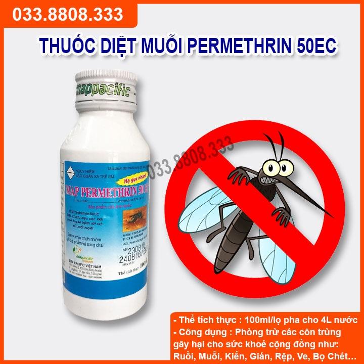 Chế Phẩm Diệt muỗi Permethrin 50EC -100ml - Sử dụng nhúng màn và phun trực tiếp