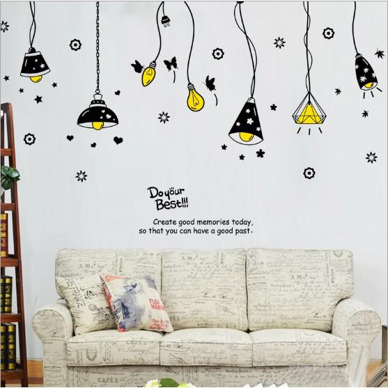 Decal trang trí đèn chùm mẫu 01