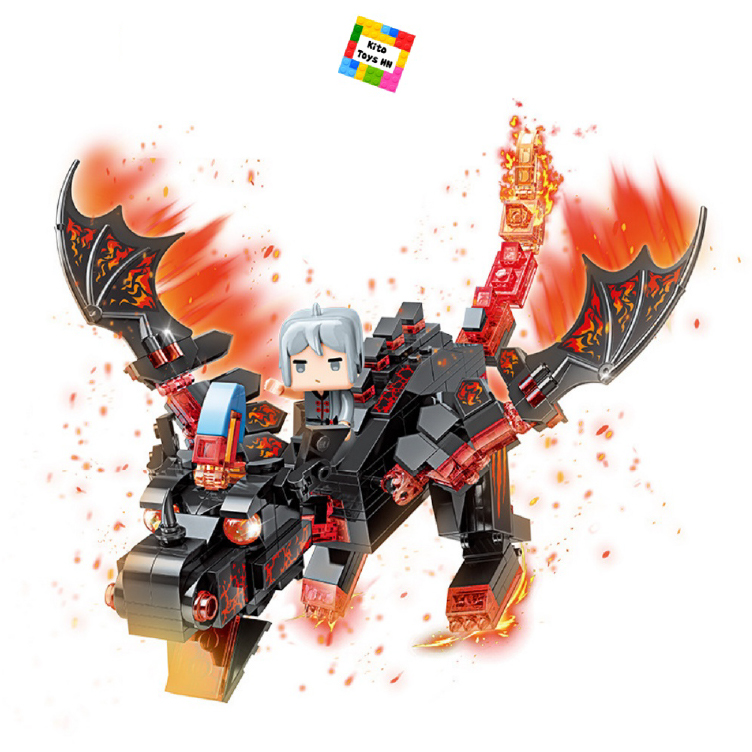 Bộ Đồ Chơi Lắp Ráp Mô Hình 72013 Mine-craft Mini World Rồng Đen Dung Nham 331 Mảnh Ghép Kèm 1 Minifigures