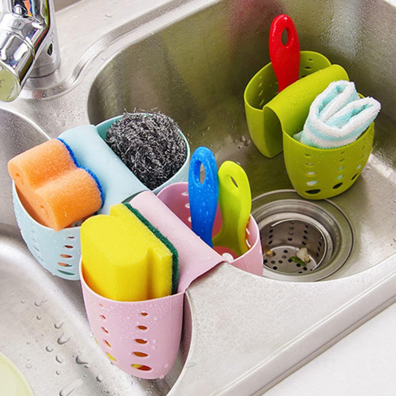 Kitchen Sink Sponge Holder Soap Caddy Organizer Blue