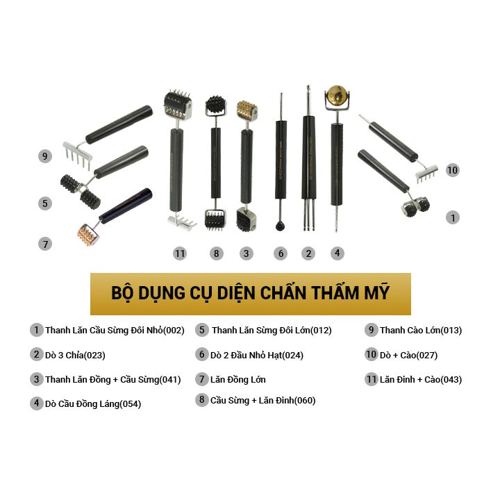 Bộ dụng cụ diện chẩn thẩm mỹ (11 món)