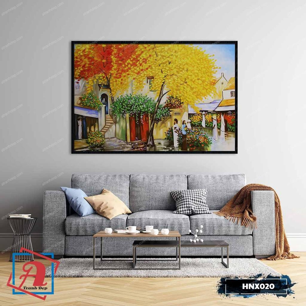 Tranh treo tường in lụa phong cảnh Hà Nội - HNX020