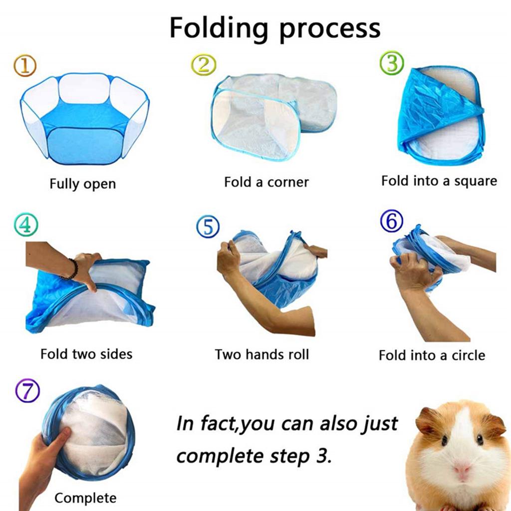 3x Foldable Small Pet Playpen Cage Tent Portable Yard Fence For Reptiles