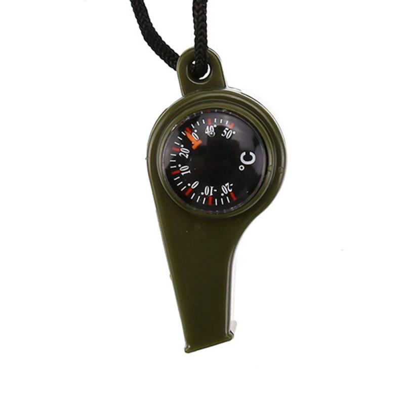 3 In 1 Whistle Compass Thermometer Lanyard Multi-function Outdoor Camping Hiking Emergency Survival Gear Tool