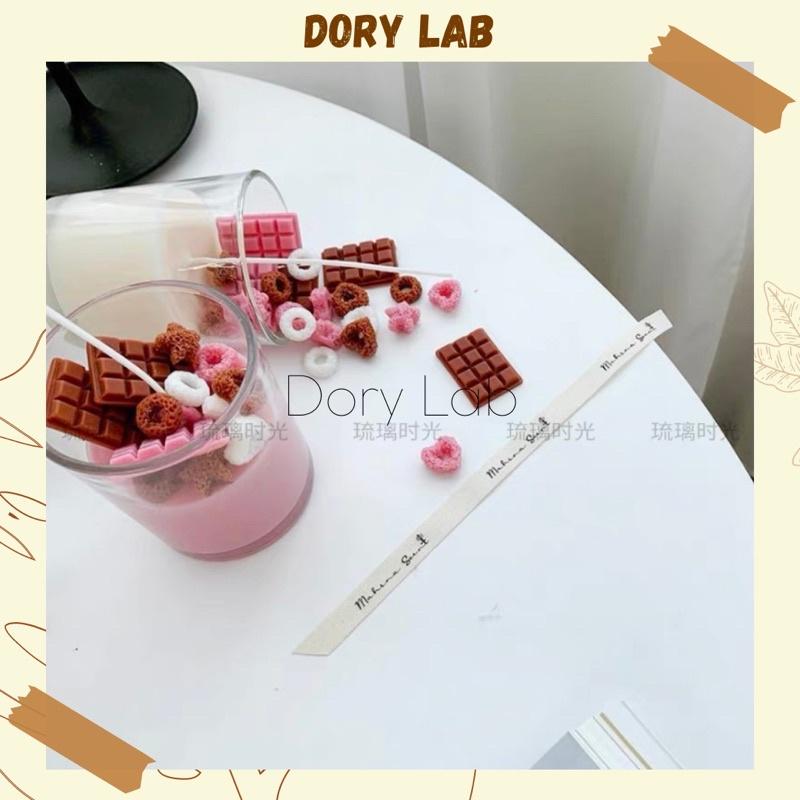 Nến Thơm Ly Kem Phủ Kẹo Ngọt Sô-cô-la Handmade Không Khói, Quà Tặng Độc Đáo - Dory Lab