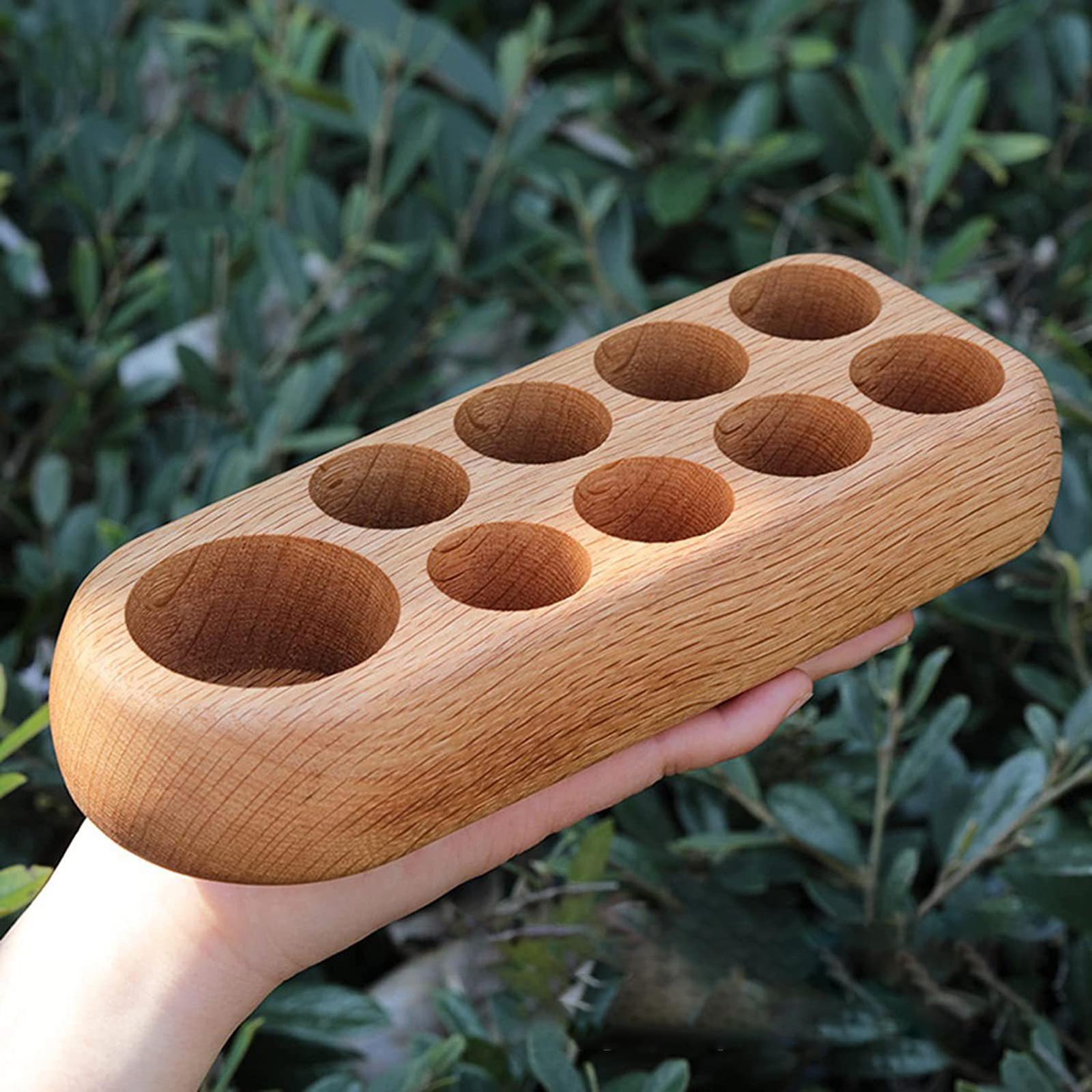 Wooden Essential Oil Display Stand Bottles Tray Organizer Nail Holder
