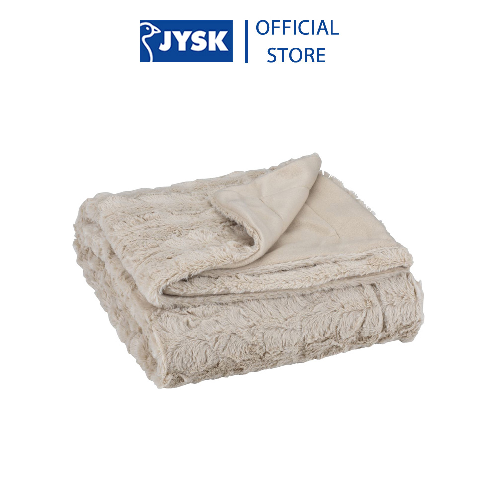 Chăn sofa | JYSK Myggblom | polyester | be/xám | R130xD170cm