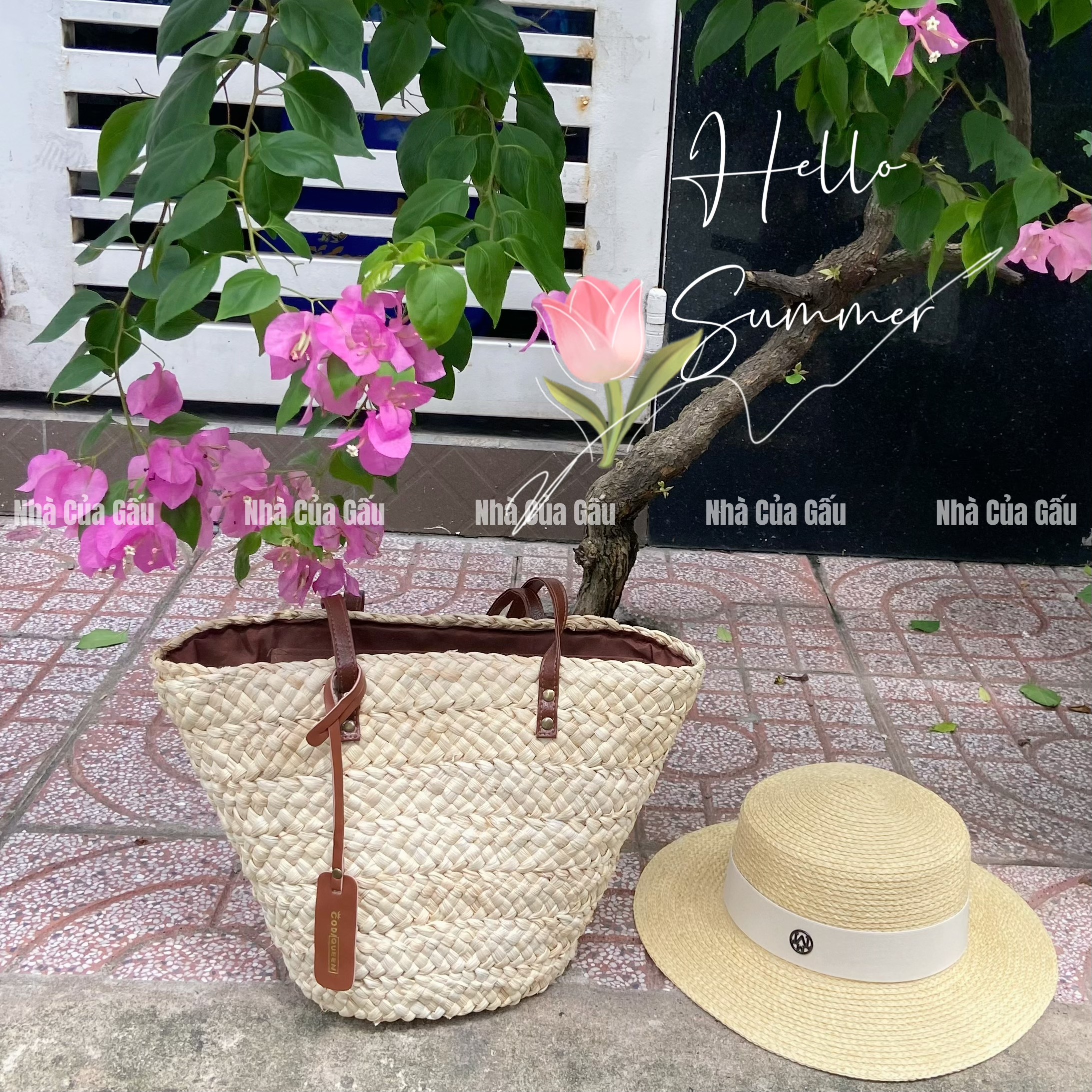 Túi cói dây da mẫu mới bao xịn bao đẹp luôn