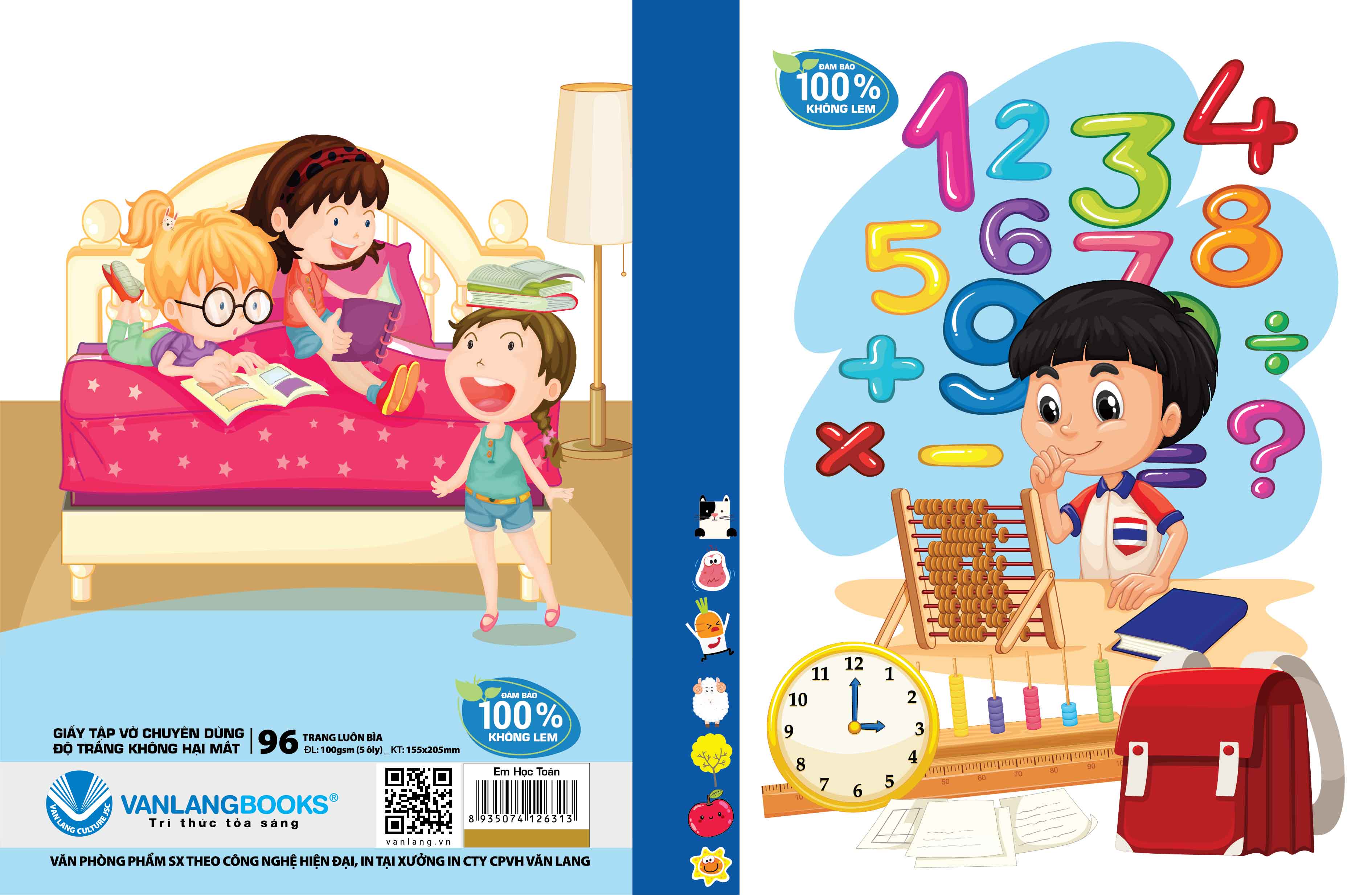 Tập Học Sinh Vanlangbooks 96 trang Định Lượng 100 (5 Ôly) - Em học toán