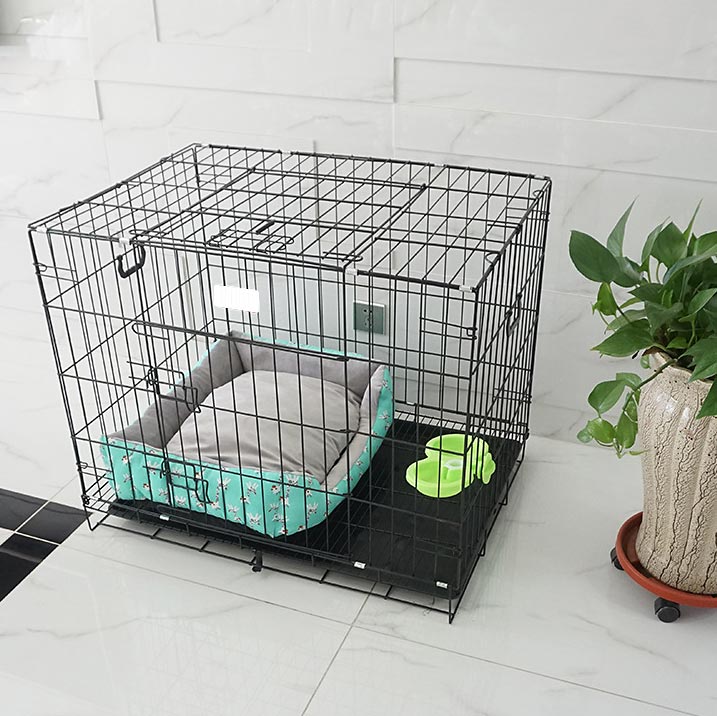 Lồng sơn tĩnh điện nan dày Màu đen Dành cho chó mèo