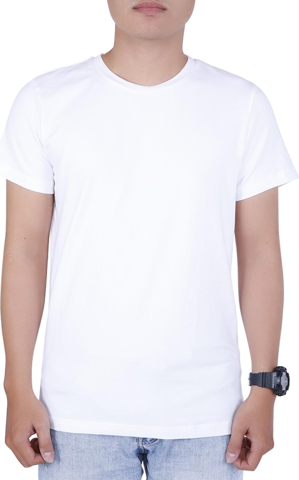 Áo thun trơn cổ tròn - Màu trắng - Unisex