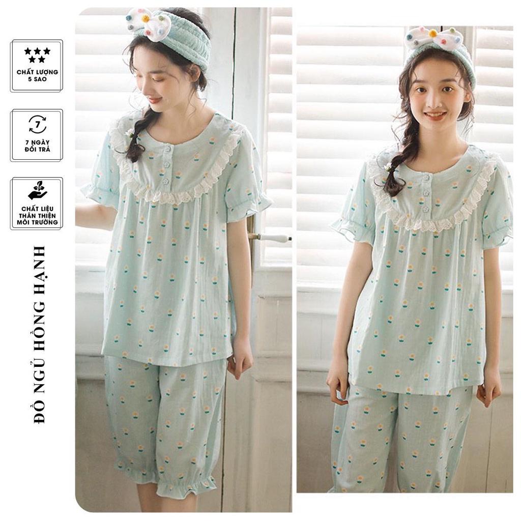 Sét Lửng nữ mặc nhà, bộ Pyjama đũi mềm mịn N01