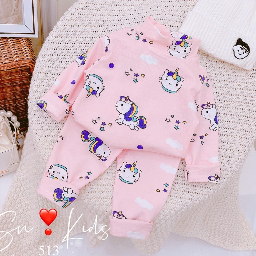 Bộ dài tay cổ lọ cho bé gái 8-20kg