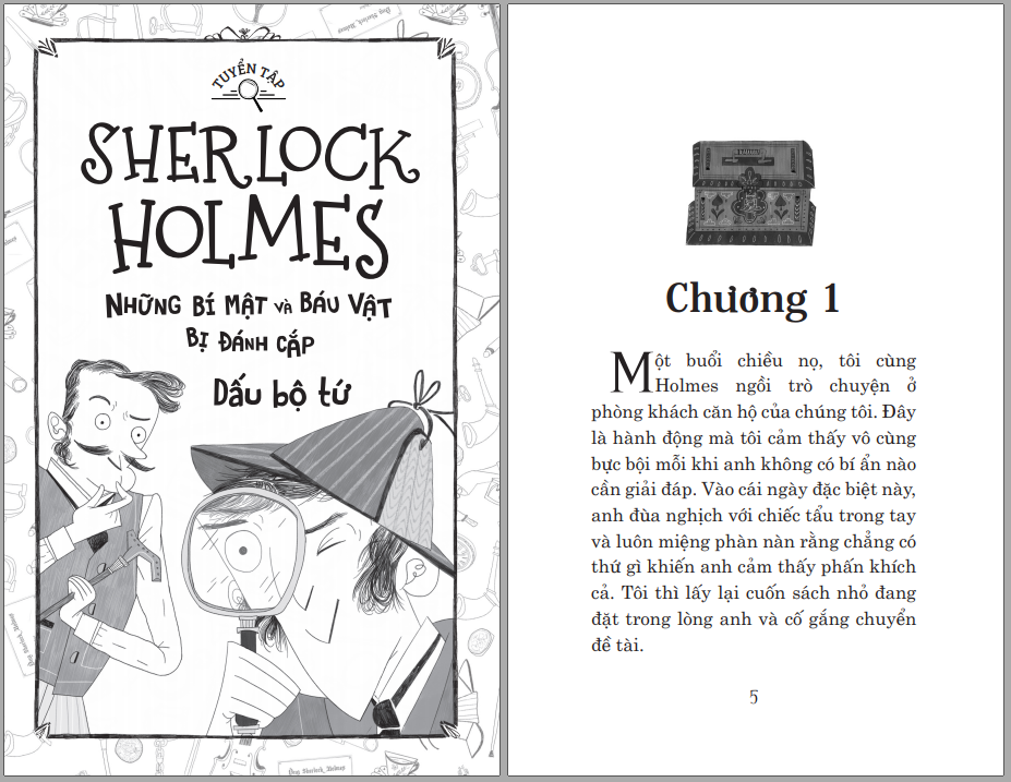 Tuyển tập Sherlock Holmes - Những bí mật và báu vật bị đánh cắp : Dấu bộ tứ - Viên ngọc màu lam - Sợi chỉ đỏ - Ba chàng sinh viên - Ma cà rồng vùng Sussex - Người khách trọ đeo mặt nạ che mặt - Vị điền chủ vùng Reigate - Hội tóc đỏ - Dải băng lốm đốm