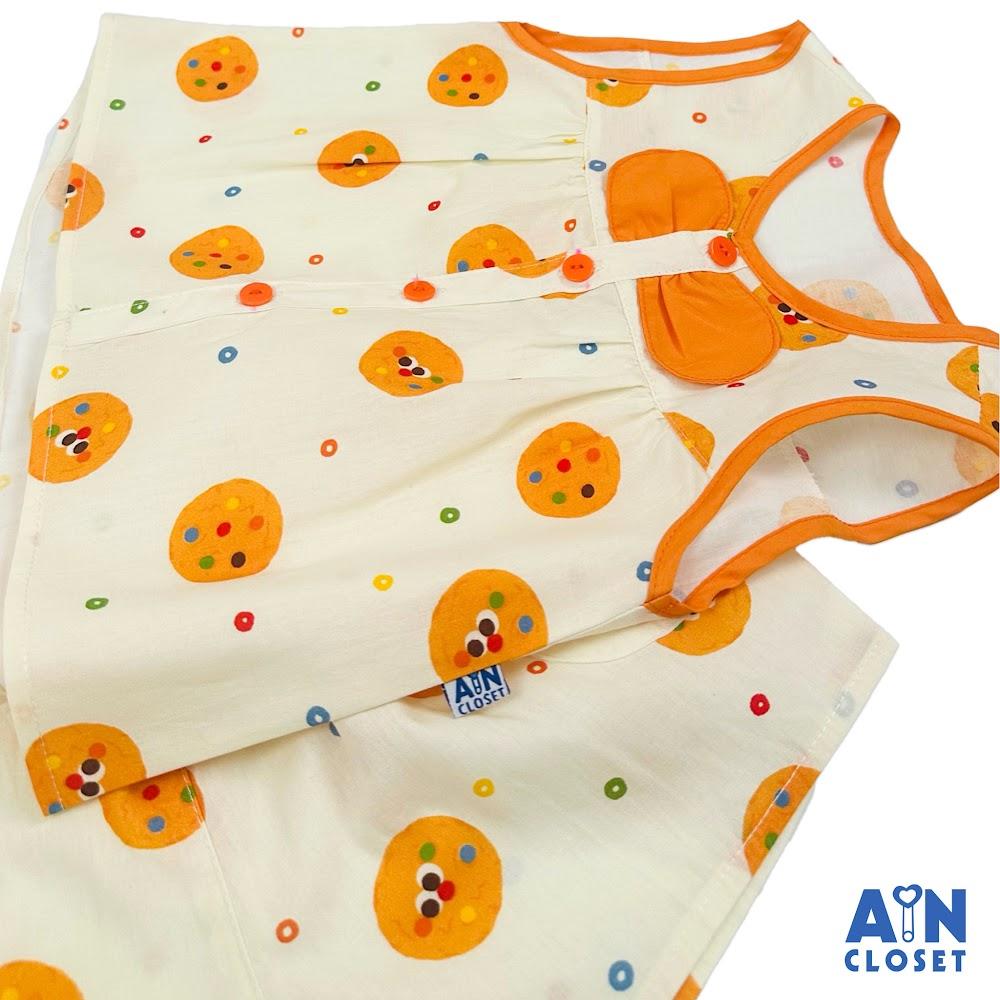 Bộ quần áo Ngắn bé gái họa tiết Bánh Bích Quy cotton - AICDBGCQ7EOW - AIN Closet