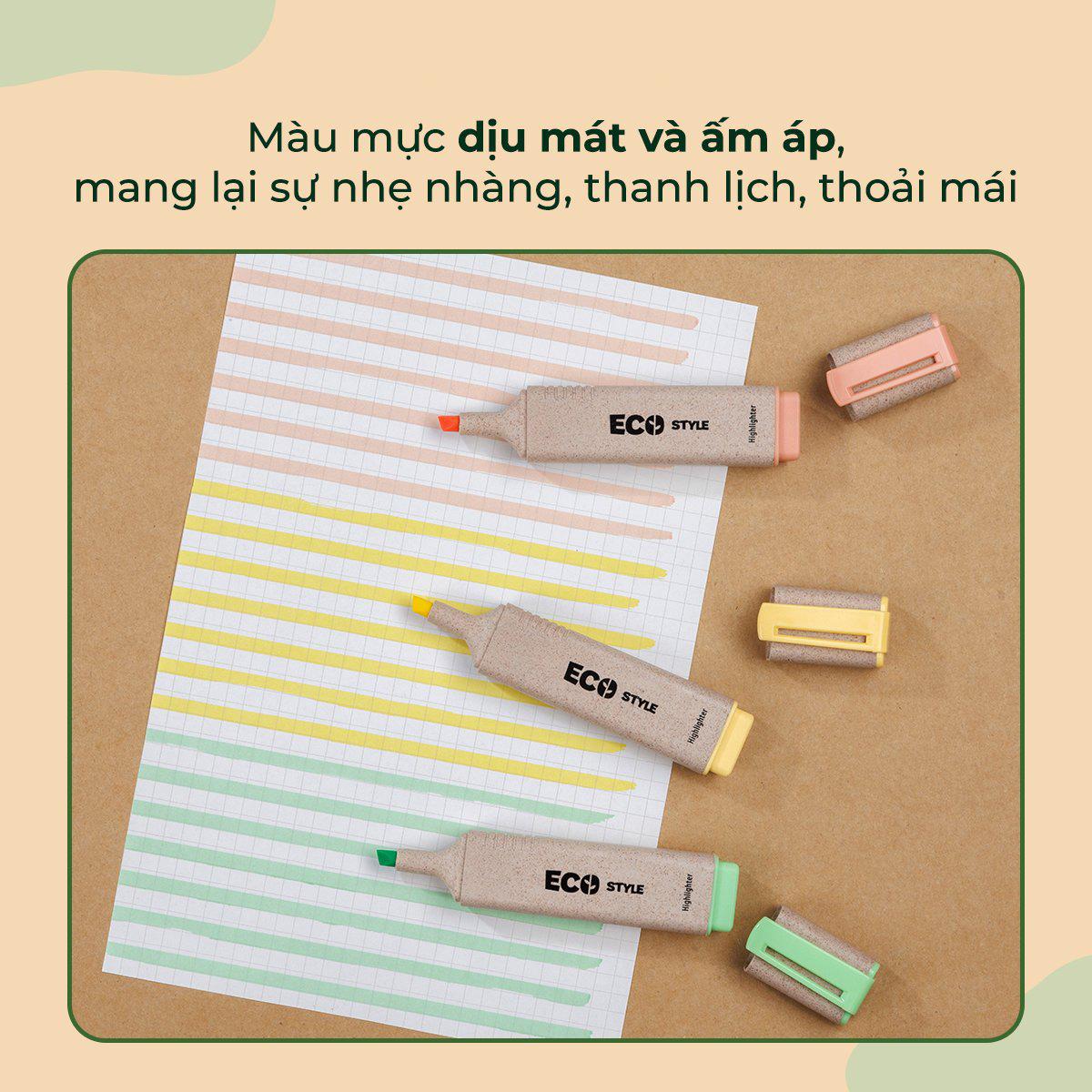 Bút Dạ Quang Màu Pastel - Eco Style Highlighter - Thiên Long HL-015/ECO - Cam Pastel