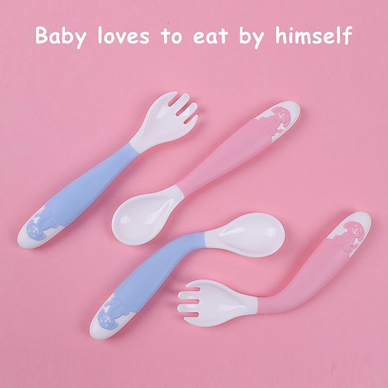 Thìa Cho Bé Dễ Dàng Cầm Nắm Dao Kéo Bộ Dụng Cụ Tự Ăn Bộ Trẻ Em Huấn Luyện Học Bộ Đồ Ăn Và Dĩa Bộ 3 Thìa Ăn Uống