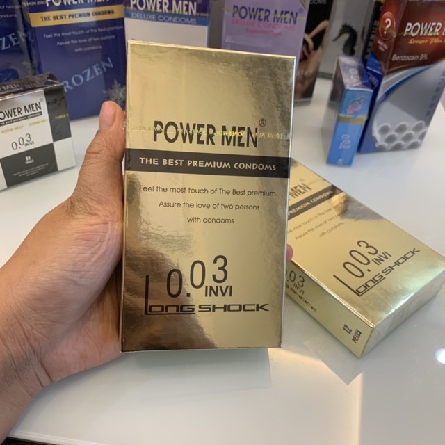 Bao Cao Su Kéo Dài Thời Gian Siêu Mỏng Power Men 0.03 Invi - 100% Hàng Chính Hãng - Che Tên Sản Phẩm