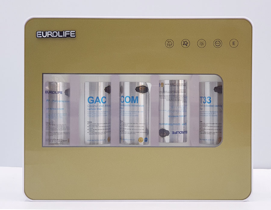 Bộ lọc nước 5 cấp độ uống trực tiếp Ultra-filter Eurolife EL-UF5-1 (Vàng đồng)
