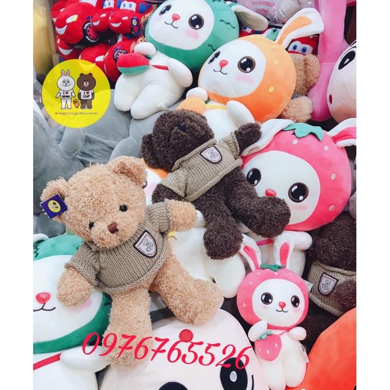 Gấu bông Teddy lông xoăn siêu dễ thương – Quà tặng thú nhồi bông Teddy Heads And Tales – Size từ 30 đến 100 cm – Gối ôm cho bé ngủ ngon