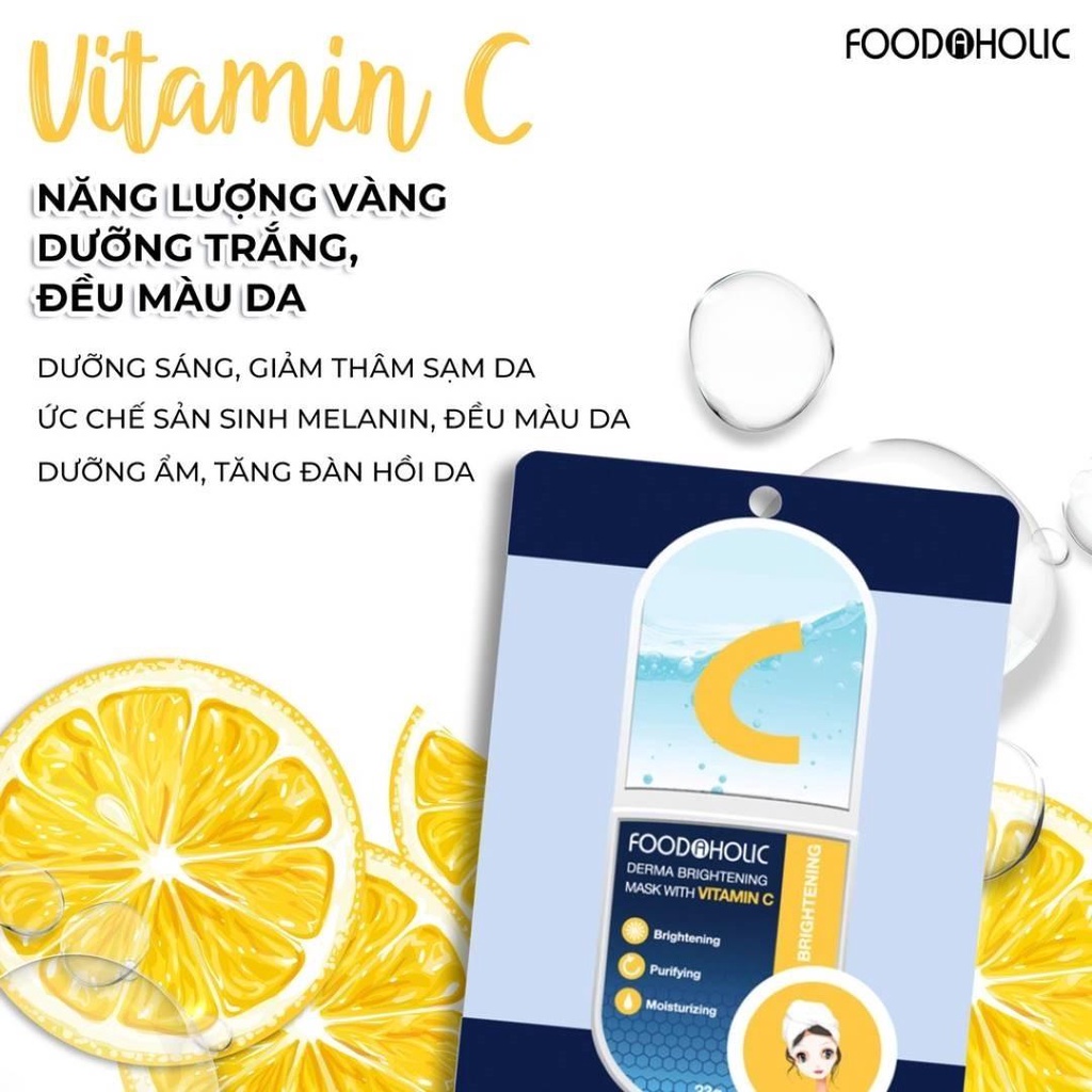 Mặt Nạ FOODAHOLIC Chiết Xuất Vitamin C Dưỡng Sáng Da 23g - Sản Phẩm Chính Hãng Tại Zitore