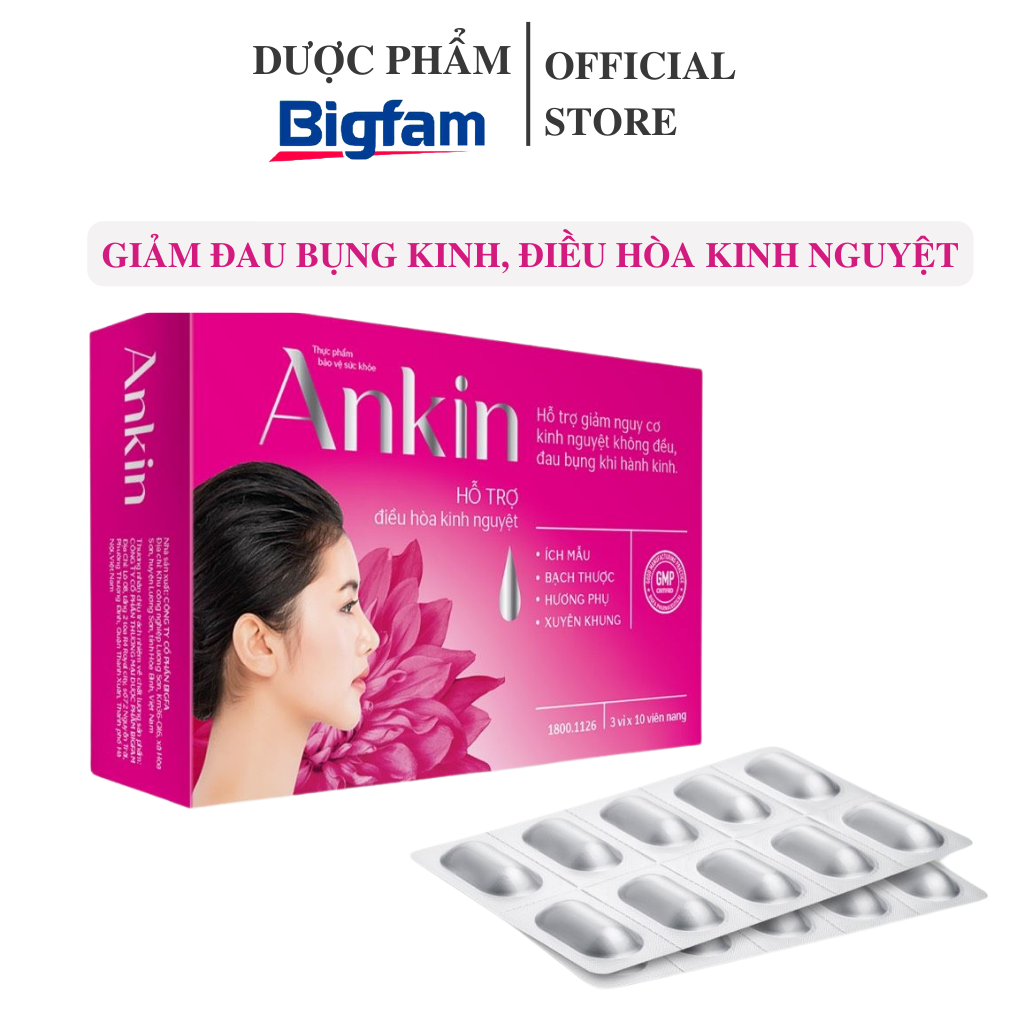 Viên uống hỗ trợ điều hòa kinh nguyệt, giảm đau bụng kinh Ankin Bigfam
