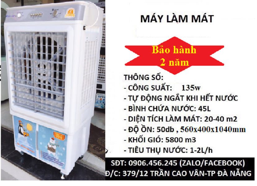 QUẠT ĐIỀU HÒA 45 LÍT CÓ NGẮT NƯỚC