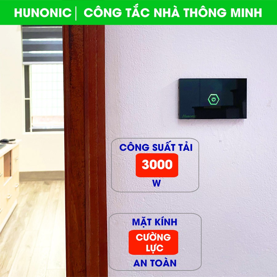 Công tắc thông minh Smart Home 1 nút dùng cho bình nước nóng, điều hoà . Công tắc cảm ứng WIFI kính cường lực hỗ trợ Google Assistant- Công tắc điện 2 màu đen trắng | Hàng Việt Nam Chất Lượng Cao