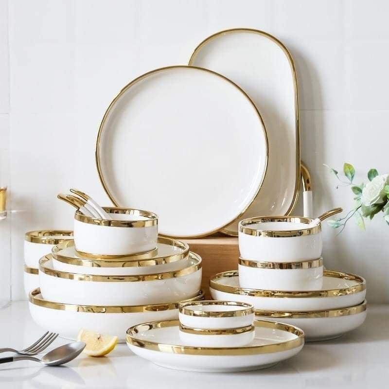 Bộ bát đĩa 26 món  ̂́ Bộ bát đĩa sứ 26 món với nhiều màu sắc độc đáo, sang trọng