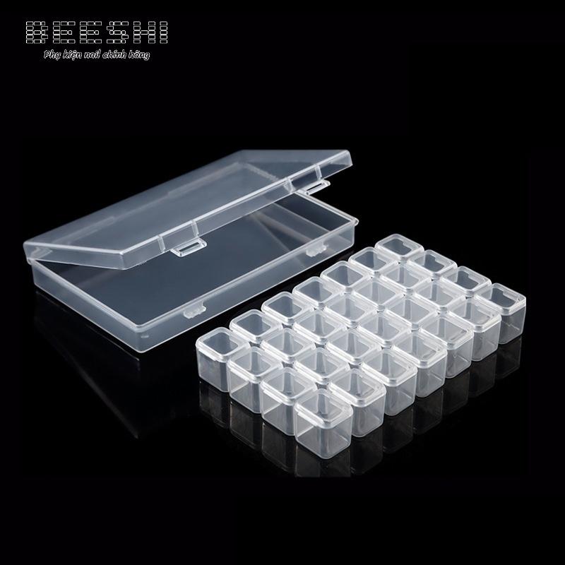 Hộp đựng đá và phụ kiện charm nail 28 ô có thể tháo rời -beeshi shop nail