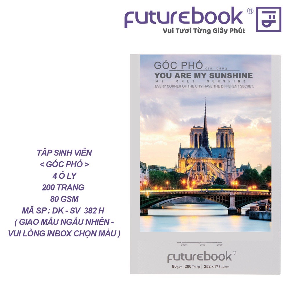 FUTUREBOOK – Tập Sinh Viên Góc Phố_4 ôly-200 Trang–Định Lượng 80 GSM. Mã SP DK-SV3824 (Giao Ngẫu Nhiên)