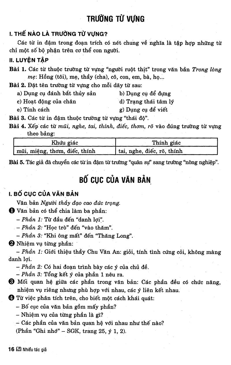 Giải Bài Tập Ngữ Văn Lớp 8