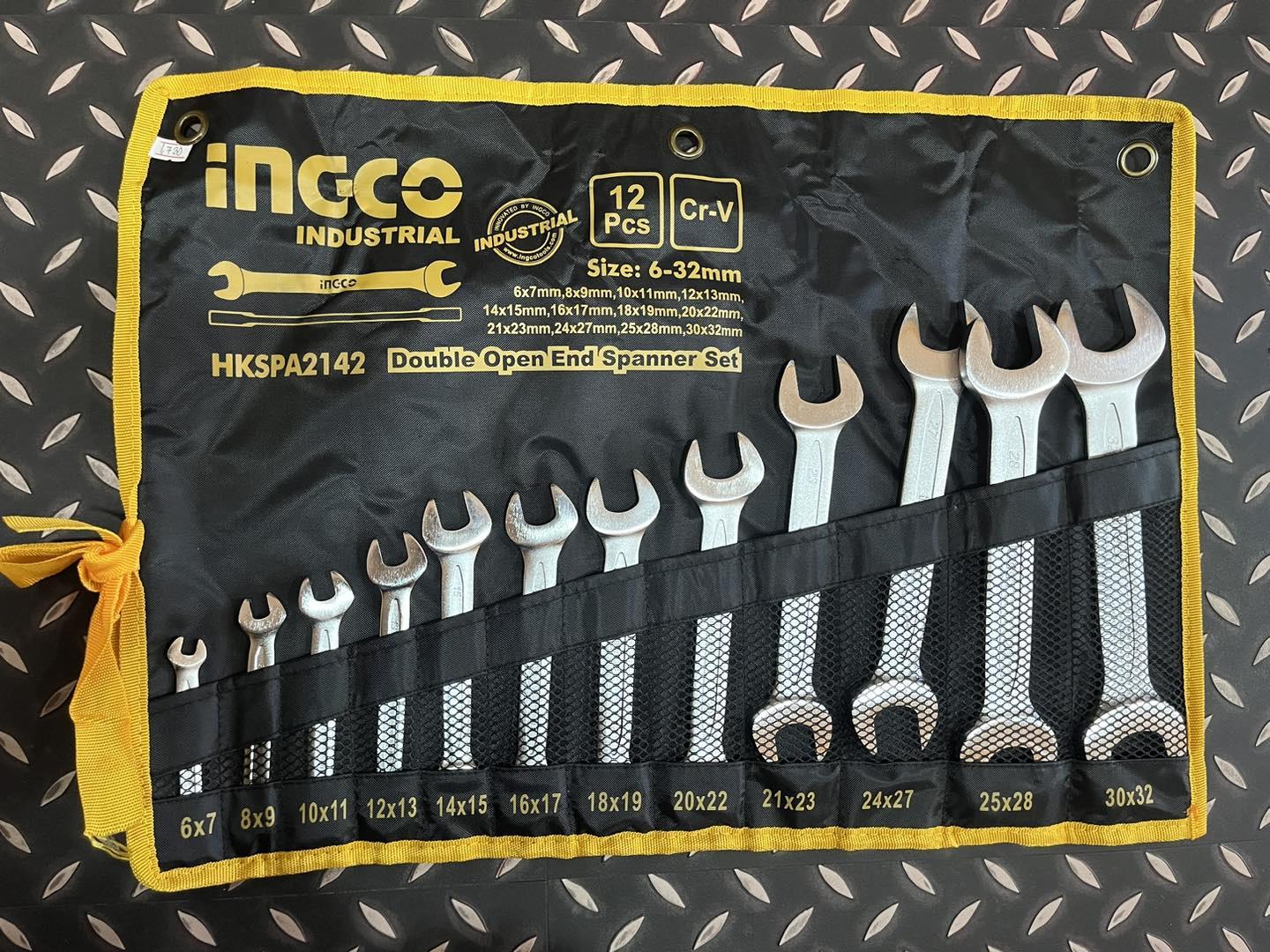 BỘ 12 CỜ LÊ 2 MIỆNG/2 VÒNG 6-32MM INGCO - HÀNG CHÍNH HÃNG