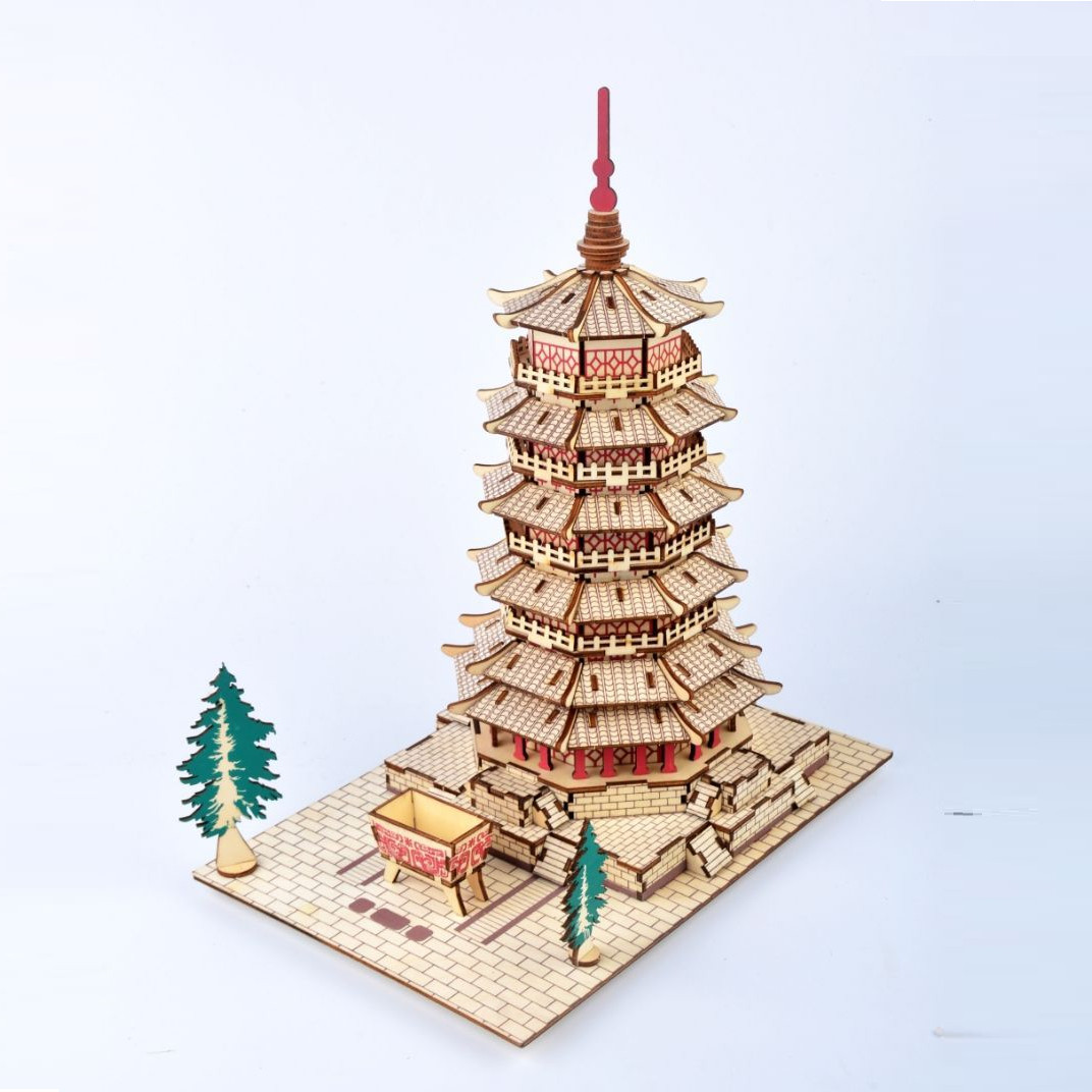 Đồ chơi lắp ghép gỗ 3D Mô hình Chùa Thích Ca Pagoda of Fogong Temple XF-G030H