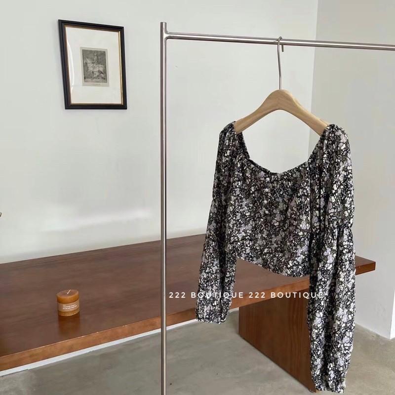 Áo trễ vai hoa nhí