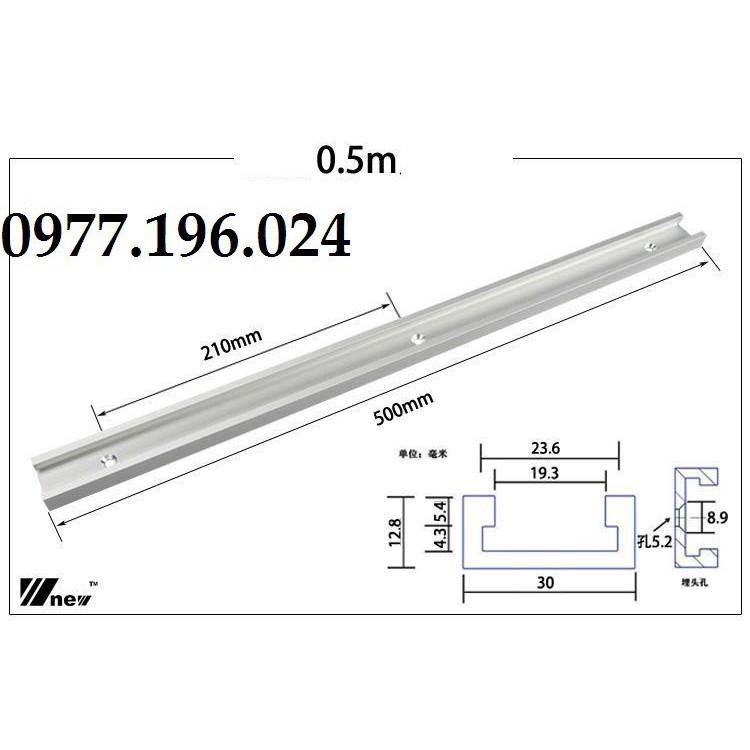 Thanh ray trượt bàn cưa 50-80-100-122cm bản rộng 3cm chất liệu nhôm đúc, chắc chắn