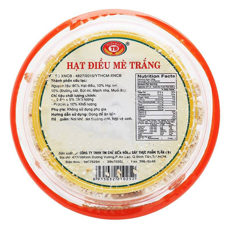 Hạt Điều Mè Trắng Tuấn Đạt (150g)