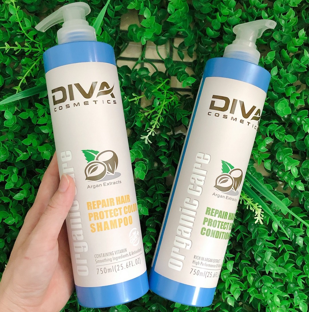 Bộ dầu gội xả phục hồi giữ màu DIVA Collagen Hair Repair Protect Color 750ml