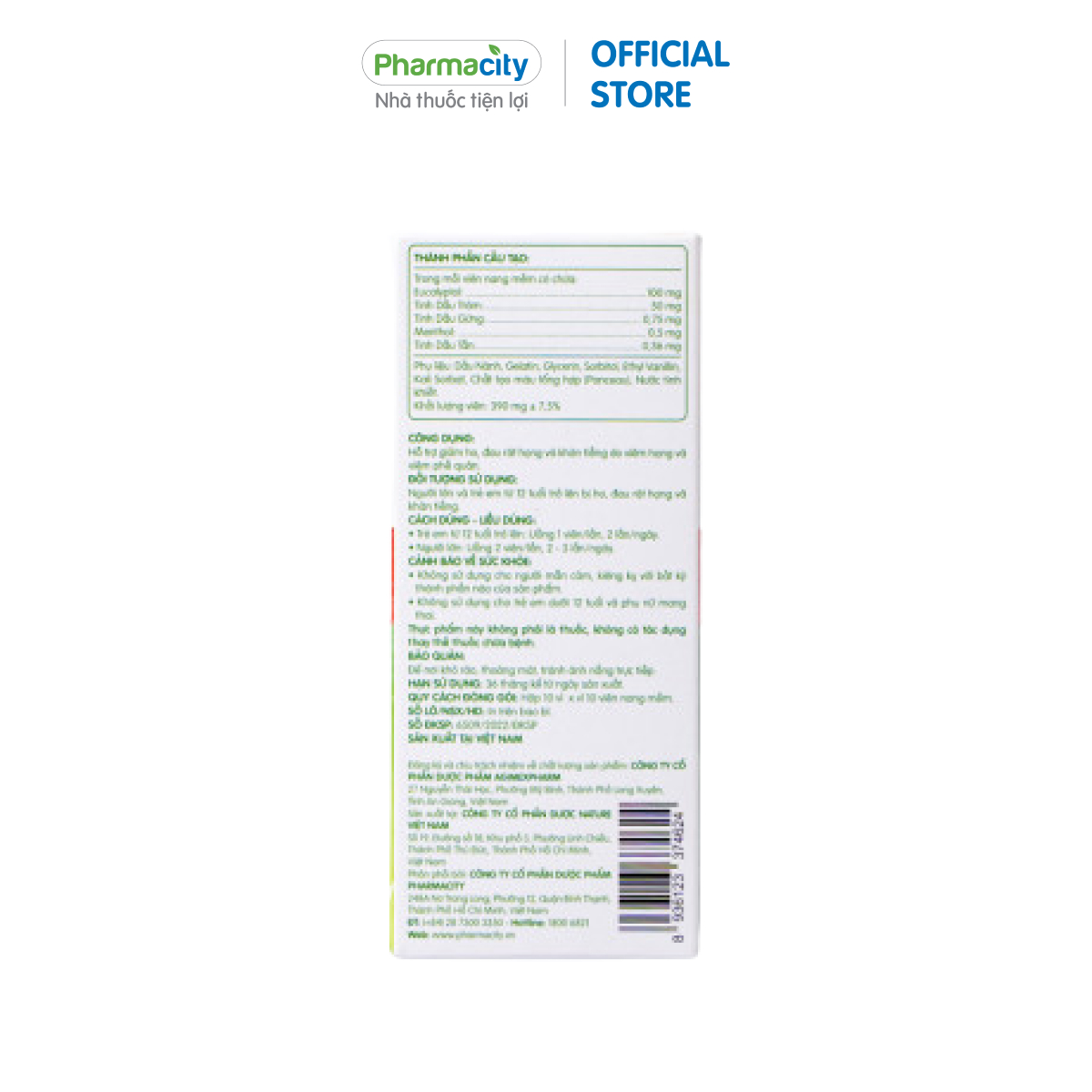 PMC EucaMenthol Plus (Hộp 100 viên)