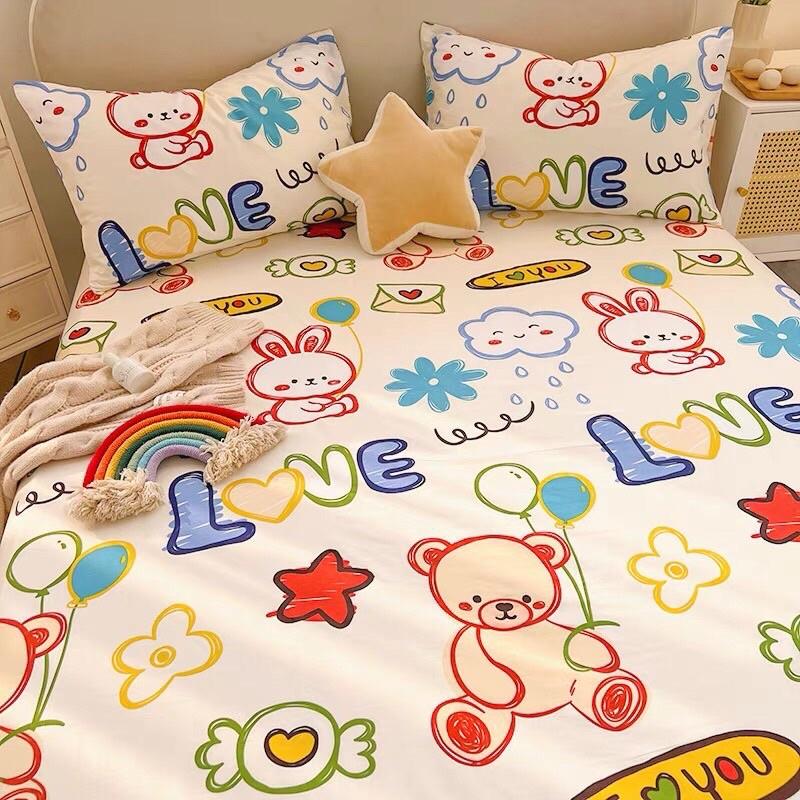 Ga Gối 100% Cotton Hàng Nhập khẩu Cao Cấp 3 Món Mẫu Bé Trai